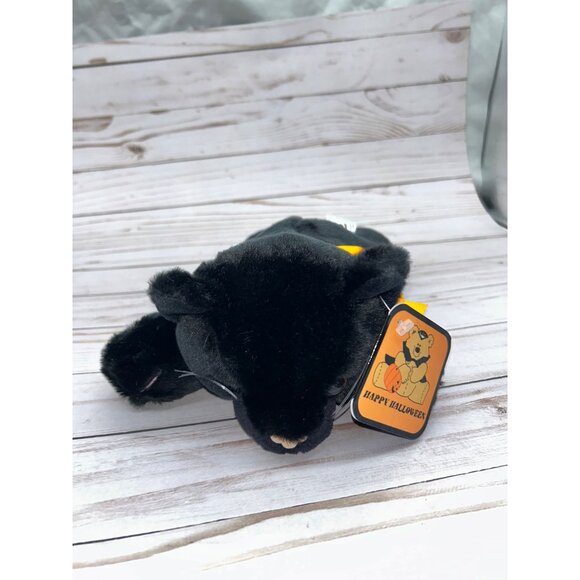 Snuggie Toys Black Cat Plush 10" Halloween Stuffed Animal Orange Bow NWT - Picture 4 of 11
